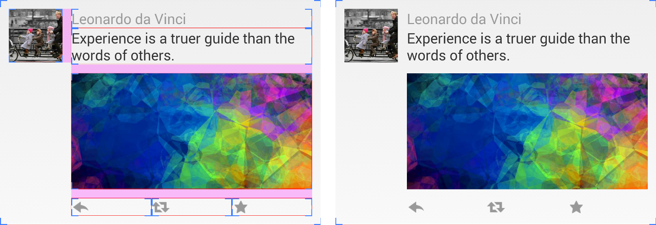 Custom Composite View (left) and Flat Custom View (right)